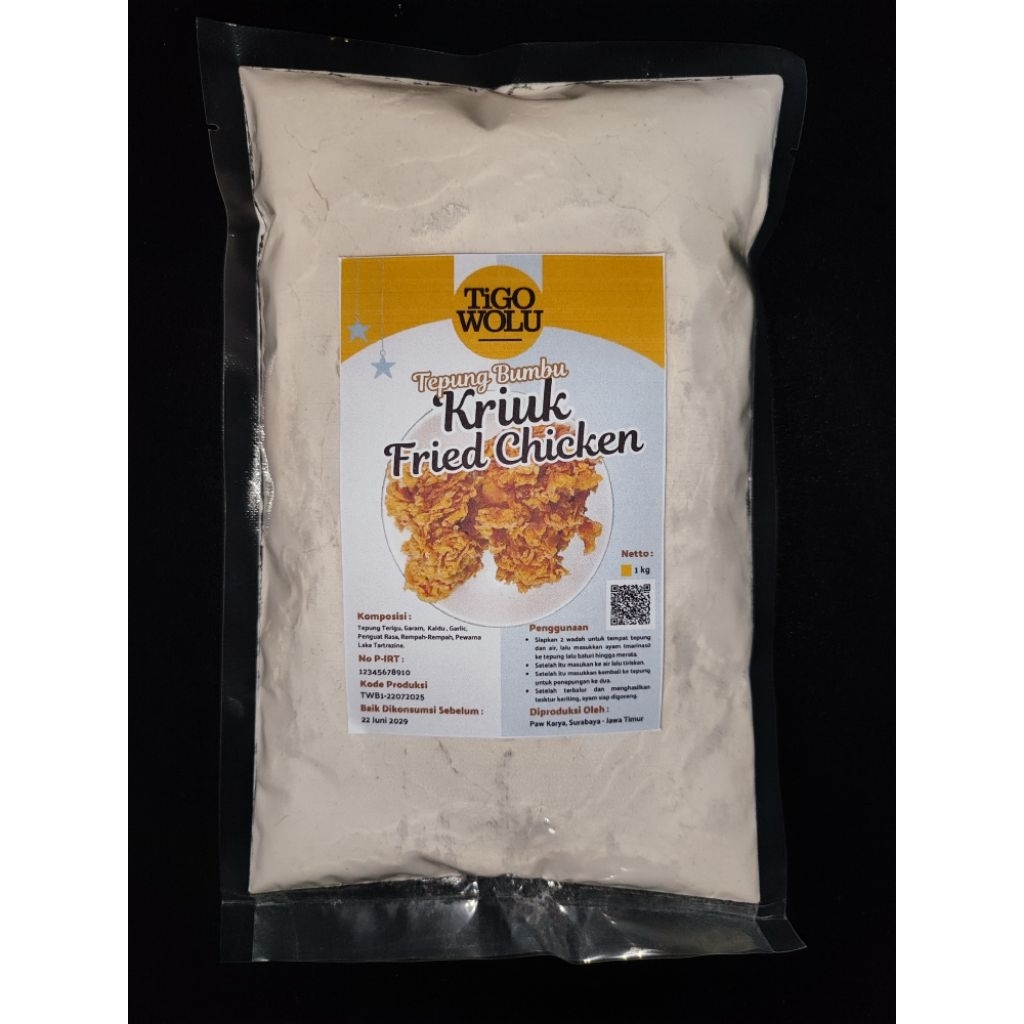 

Tepung Bumbu Kriuk Serbaguna Ayam Goreng Fried Chicken 1 Kg