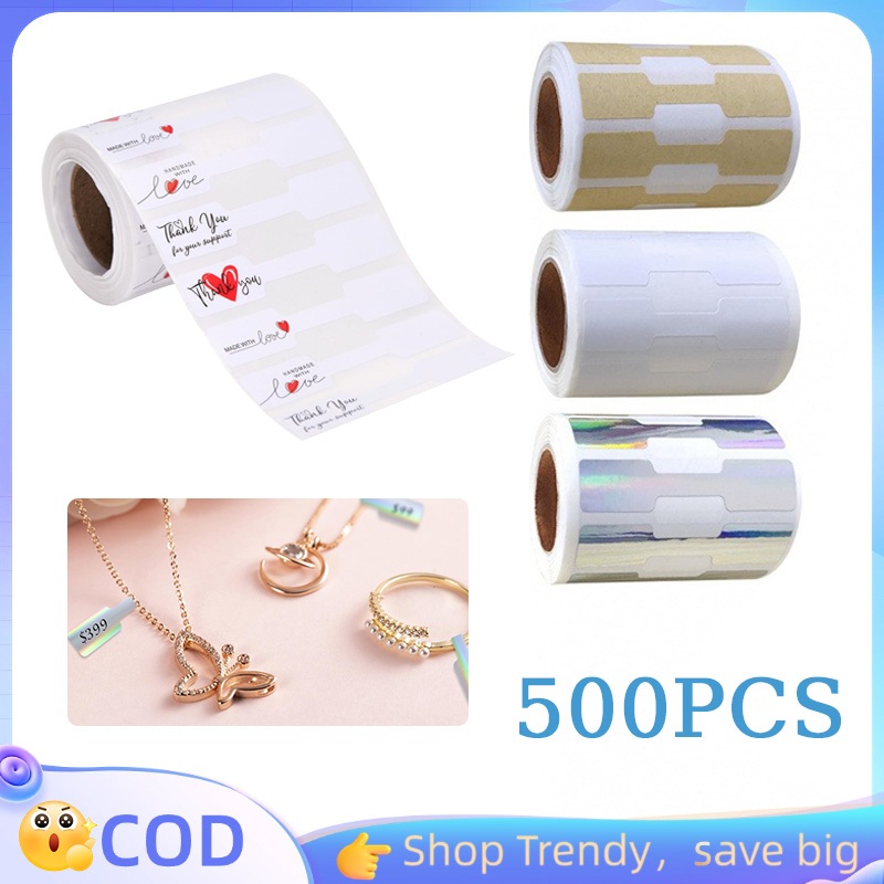 

500 Pcs/roll Tag Harga Kertas Label Perhiasan Price Tag Label Harga Gelang Tag Price Harga