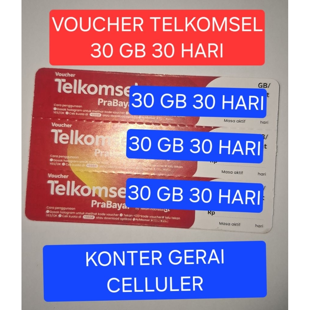 VOUCHER TELKOMSEL 30 GB 30 HARI