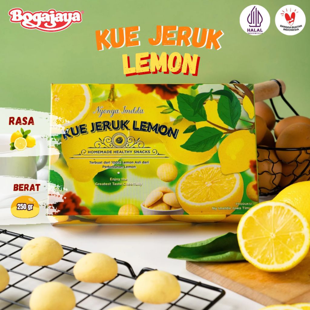

BOGAJAYA Kue Kering JERUK LEMON NYONYA IMELDA 250Gr Oleh Oleh Surabaya