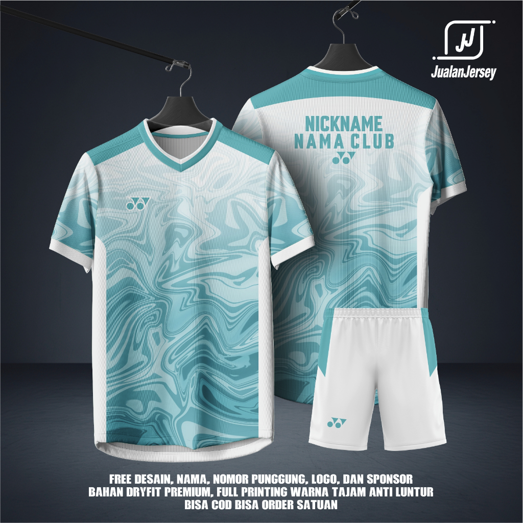 JERSEY BAJU KAOS BADMINTON BULU TANGKIS CUSTOM FREE CUSTOM DESIGN- NAMA-CLUB