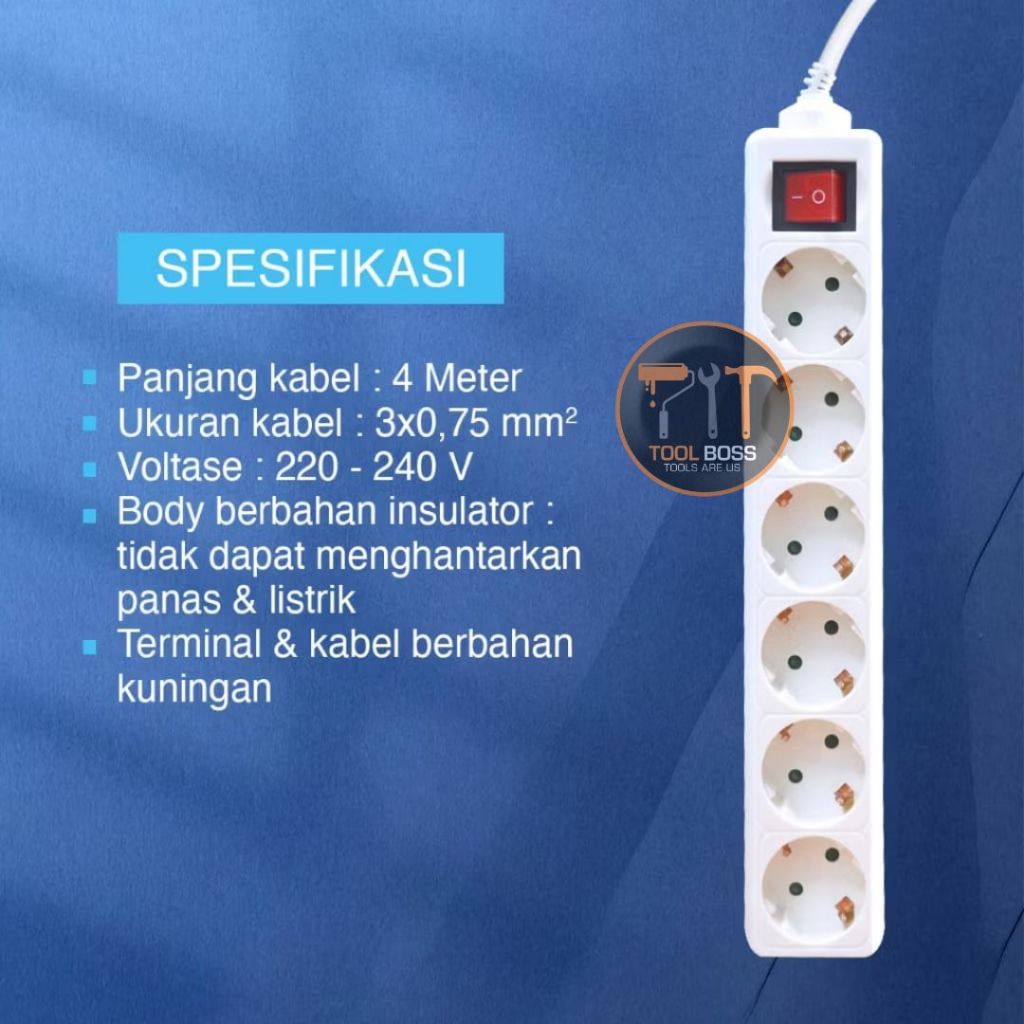 Stop Kontak Kenmaster 6 Lubang 4 M
