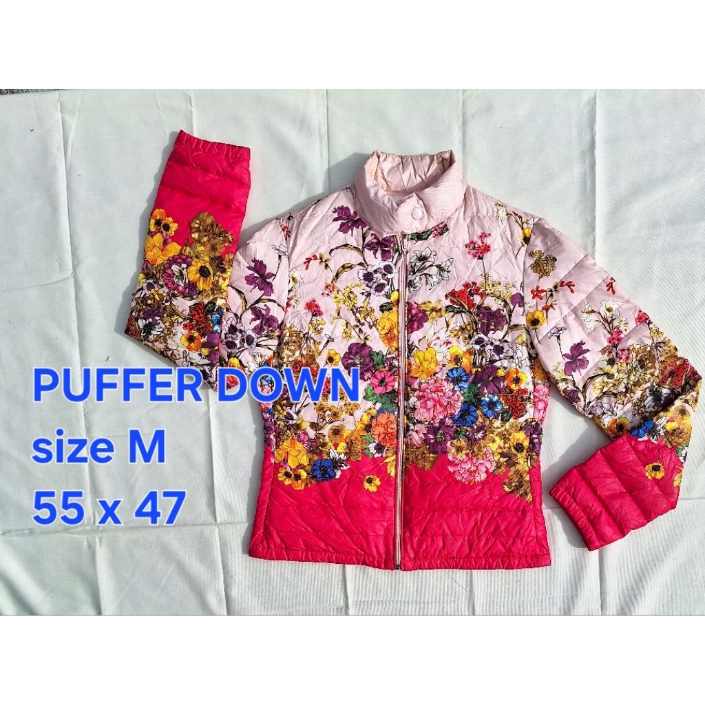 Jaket Puffer Down Ultralight Wanita Gelembung Bulang Perempuan Bulu Angsa Motif Bunga Moncler  Alisi