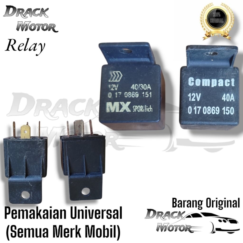 RELAY BOSCH 12V 40A KAKI 4 - RELAY KLAKSON & LAMPU // HLM Relay - Khusus 12v 80ah - Kaki 4 / Kaki 5