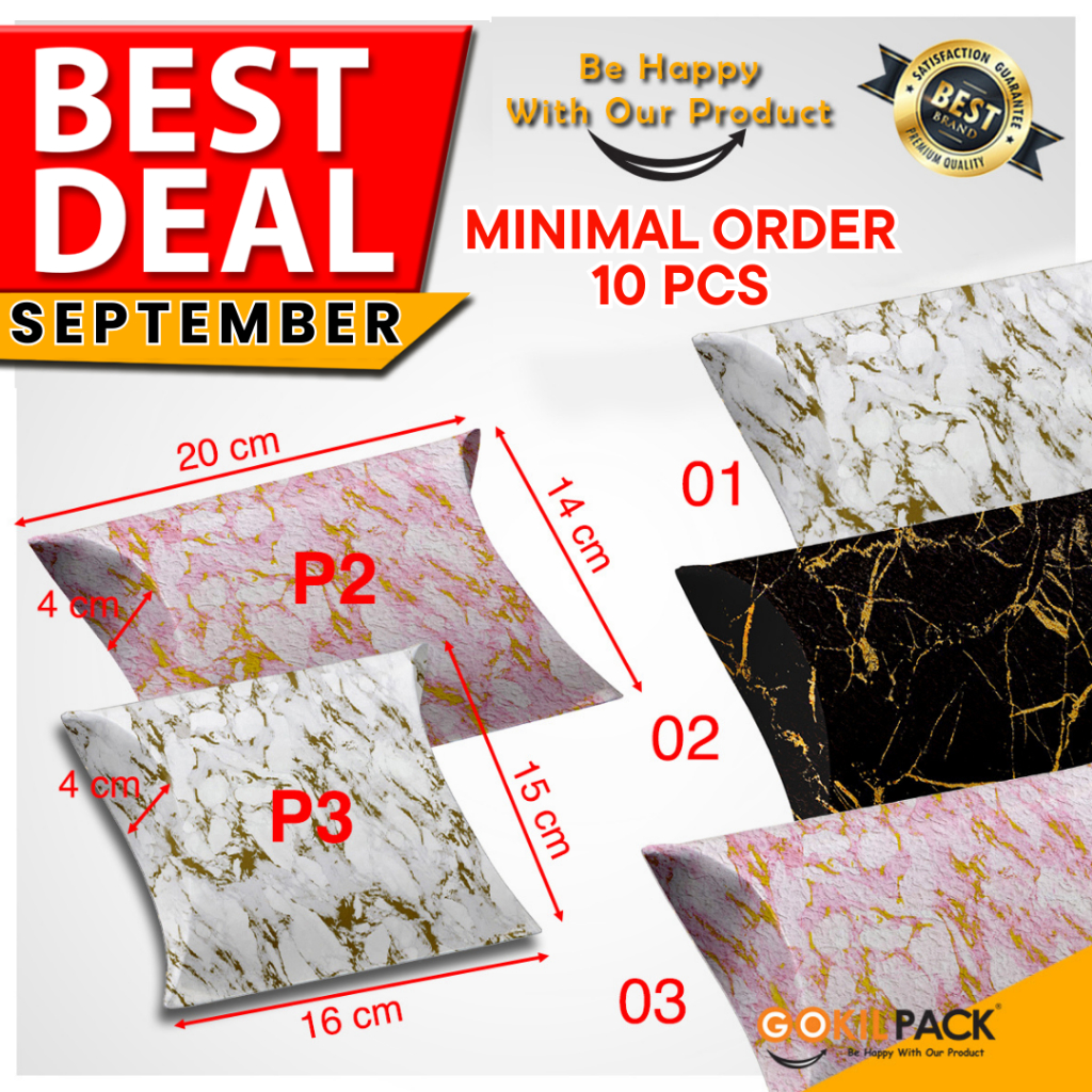 

GOKILPACK - PIllow Box - Kotak Souvenir Hadiah Ulang Tahun Terbaru - P2