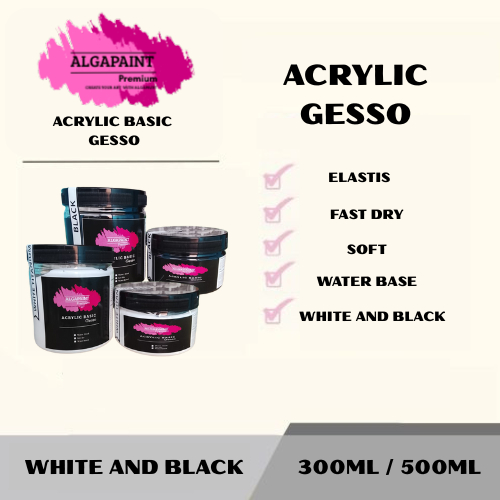 

Algapaint premium acrylic gesso white and black / cat akrili / kanvas / paint art / aesthetic