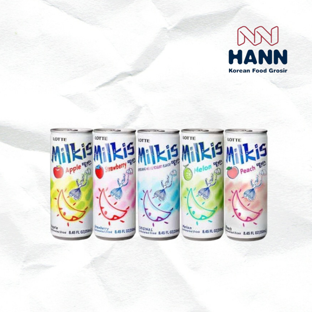 Lotte Milkis Soda / Soda Susu Korea / Minuman Korea / Lotte Milkis Soda All Varian / Halal 250ml