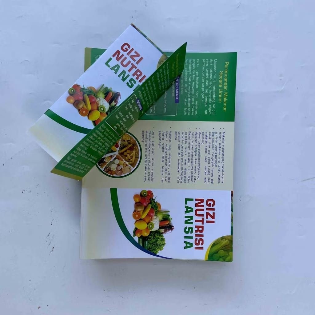 Leaflet / Brosur Gizi Nutrisi Lansia, Leaflet Kesehatan Lansia, Edukasi Promkes