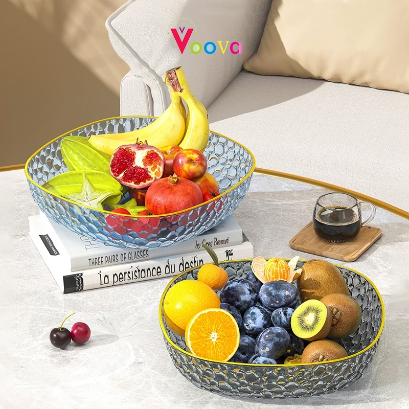 VOOVA Piring Saji/ Piring Saji Mini Kotak Diamond Transparan/ Piring Saji Kotak Untuk Penyimpanan La