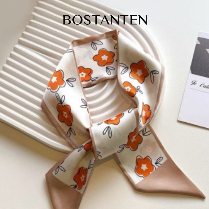 BOSTANTEN Mini Scarf Twilly Scarf Leher Scarf Tas Bahan Silk Immitation Gaya Korea Fashion Wanita
