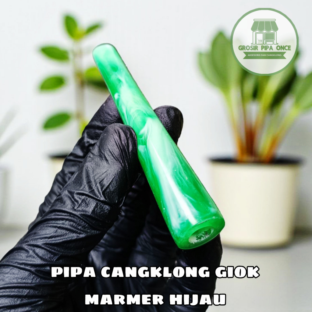 Pipa Once Model Giok Hijau Motif Marmer Rasa Gurih