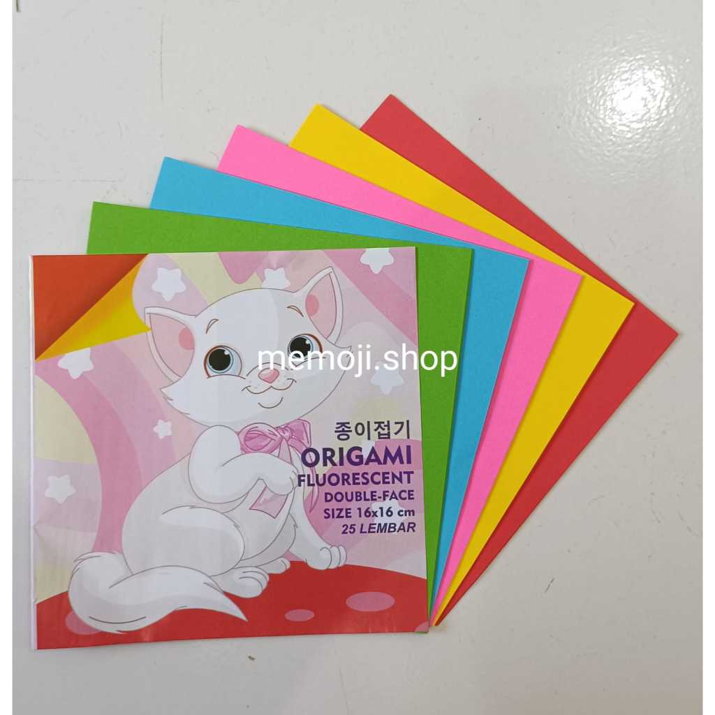 

Kertas Lipat / Origami 16x16cm double face fluorescent 25 lembar