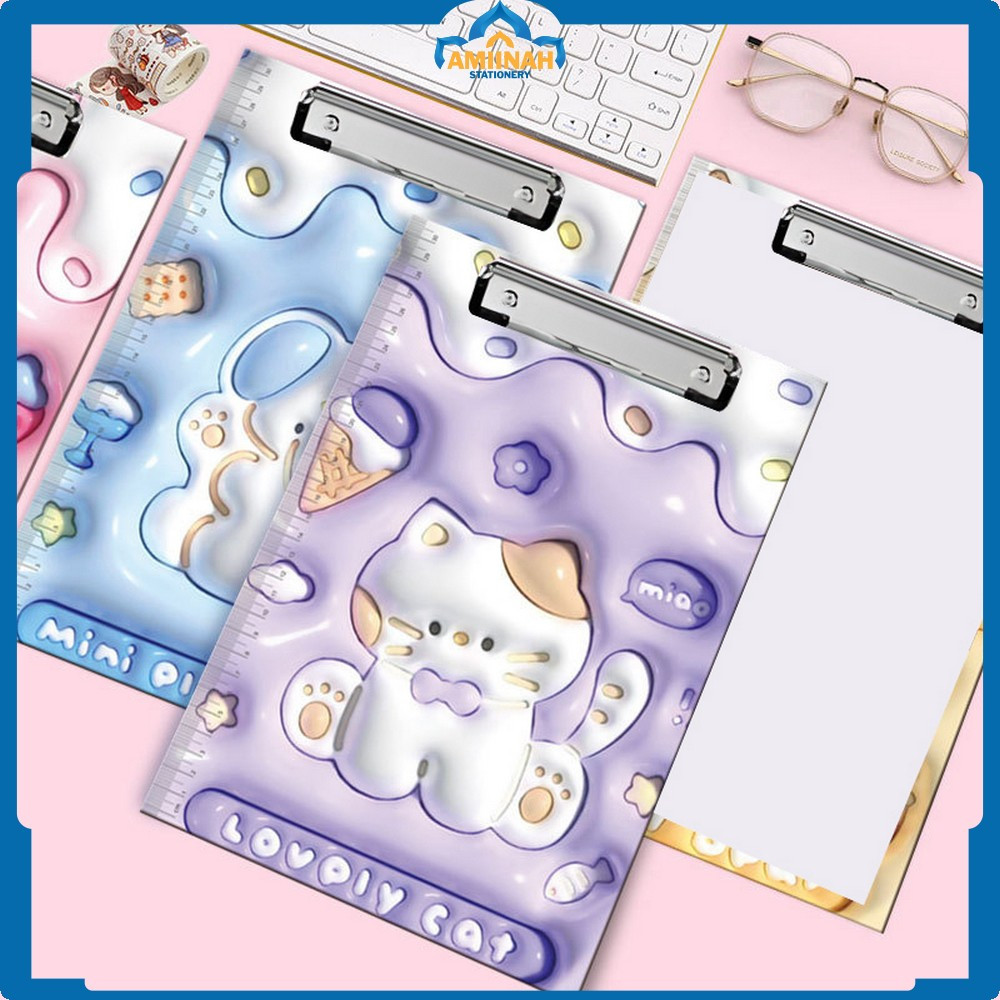 

Papan Ujian A4 Clipboard Karakter 3D / Papan Jalan Papan Ujian Motif Kartun 3D Anak Ukuran A4 Amiinah Stationery A112