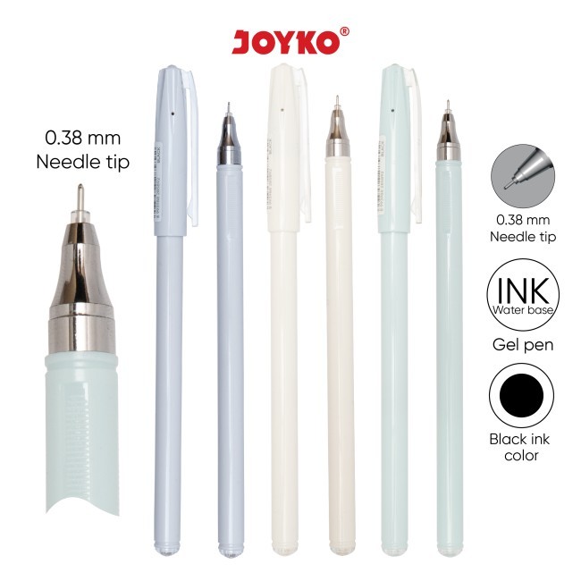 

JOYKO Gel Pen Pulpen Pena GP-352 Sofuto Gel 0.38 mm Warna Hitam (1 Pcs)