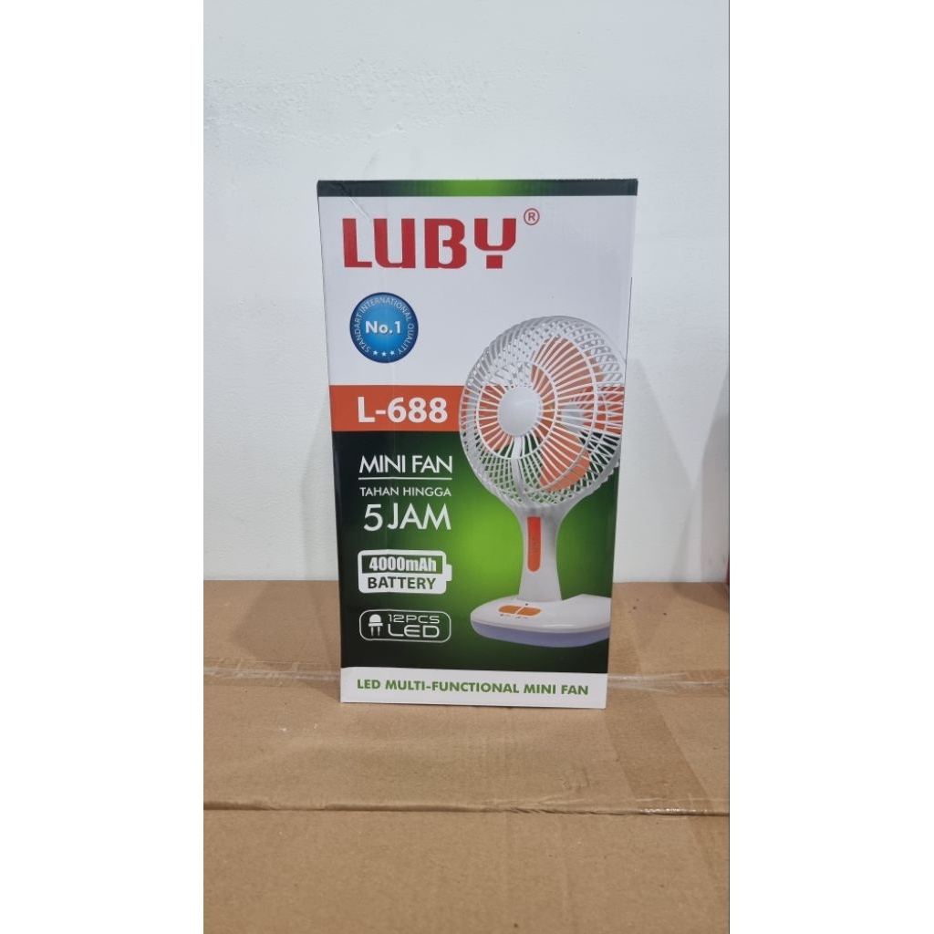 Luby L-688 kipas meja kipas duduk premium Luby led