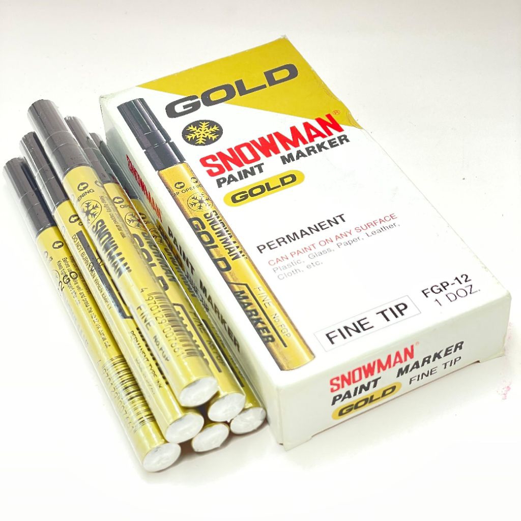 

SPIDOL SNOWMAN PAINT MARKER FINE TIP WARNA GOLD ( FGP-12 )