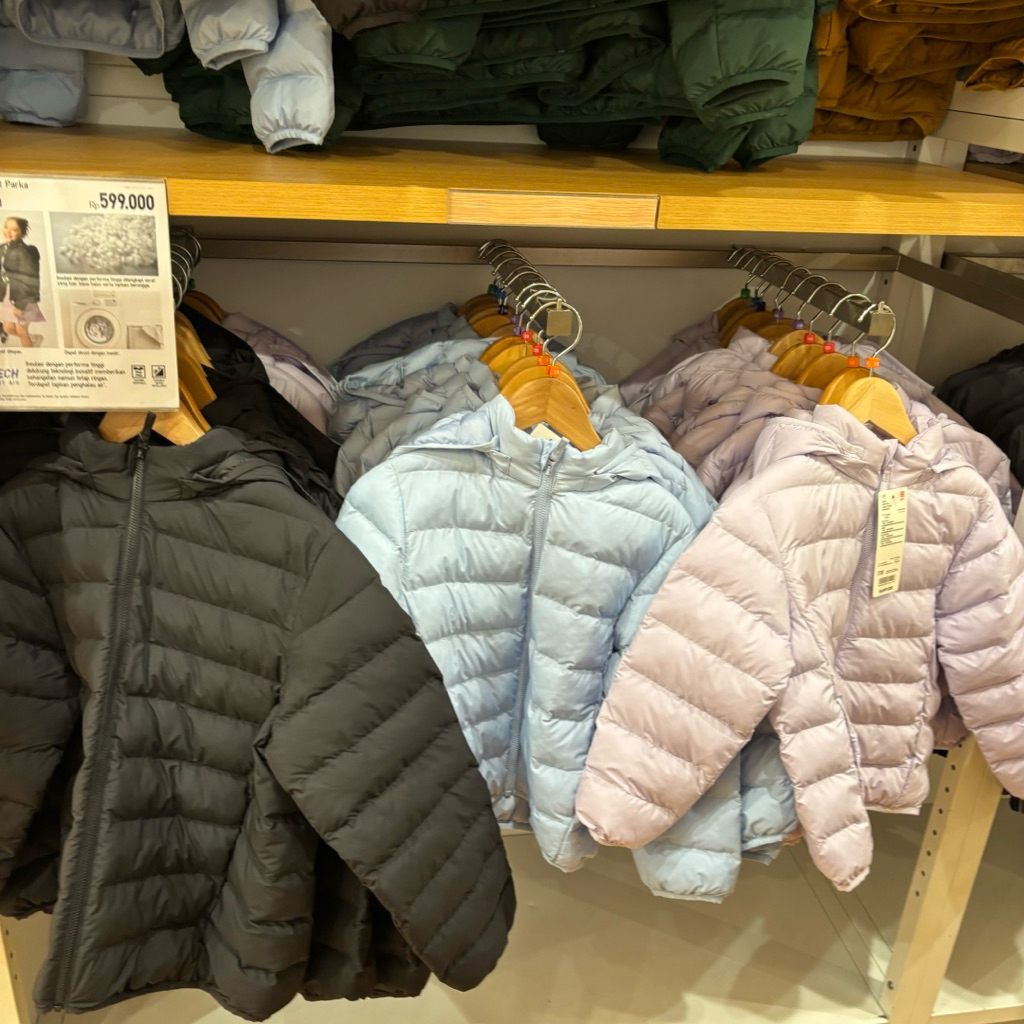 jaket parka pufftech washable uniqlo kids anak
