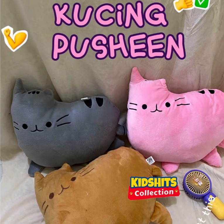 KIDSHITS Bantal Kucing Pusheen Import SNI Bahan Premium Halus Lembut Squishy Plush Dolls Kado Ulang 