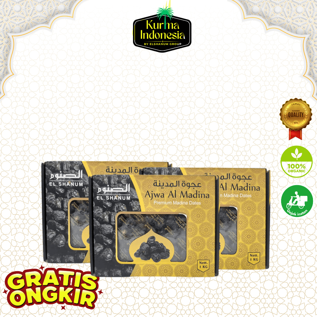 

Kurma Indonesia - Kurma Ajwa Premium Elshanum 1kg Best Quality Original almadinah
