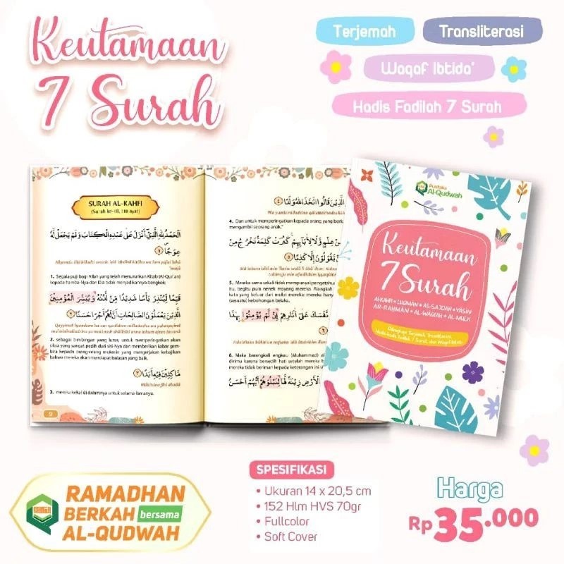 Al-Qudwah - Keutamaan 7 Surah Disertai dengan Terjemah Transliterasi Latin | Full Colour | Hadits Fa