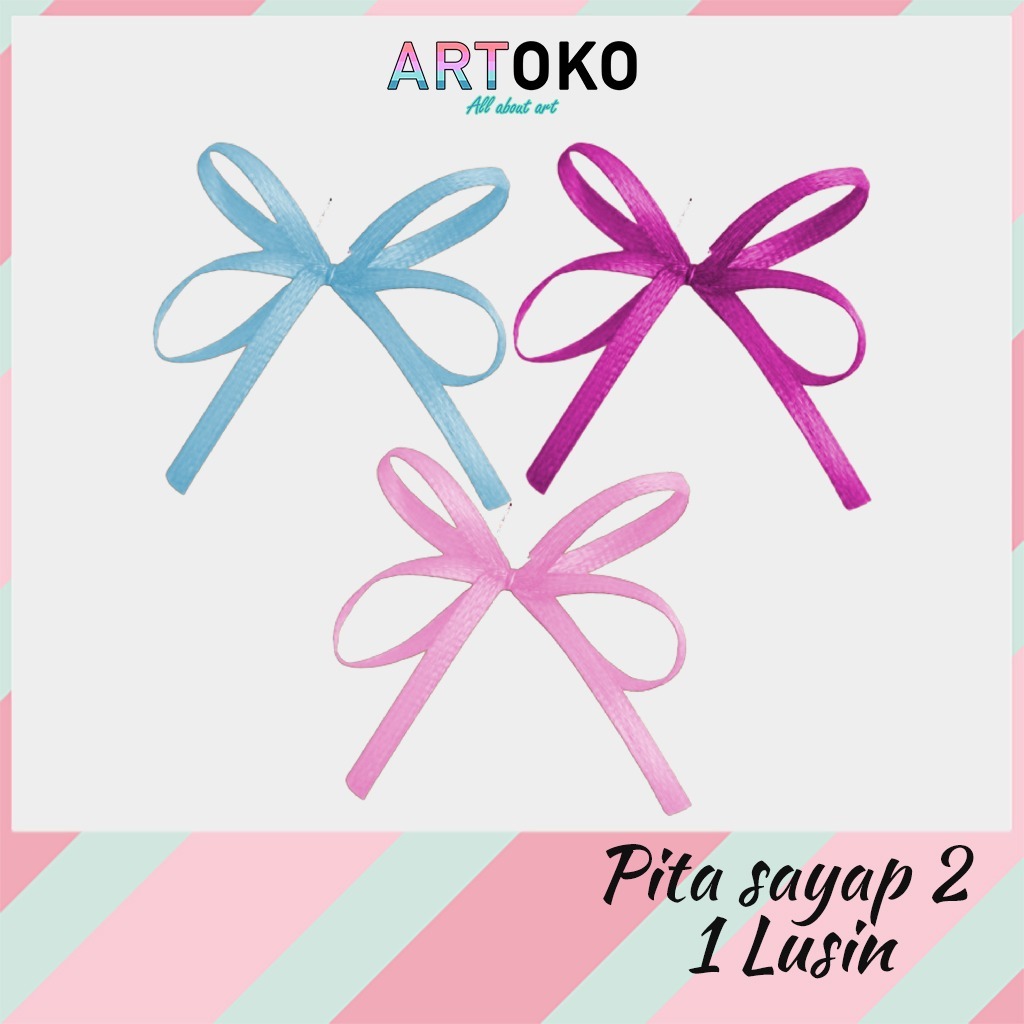 

Pita ribbon kupu sayap 2 ukuran 1/8 warna polos