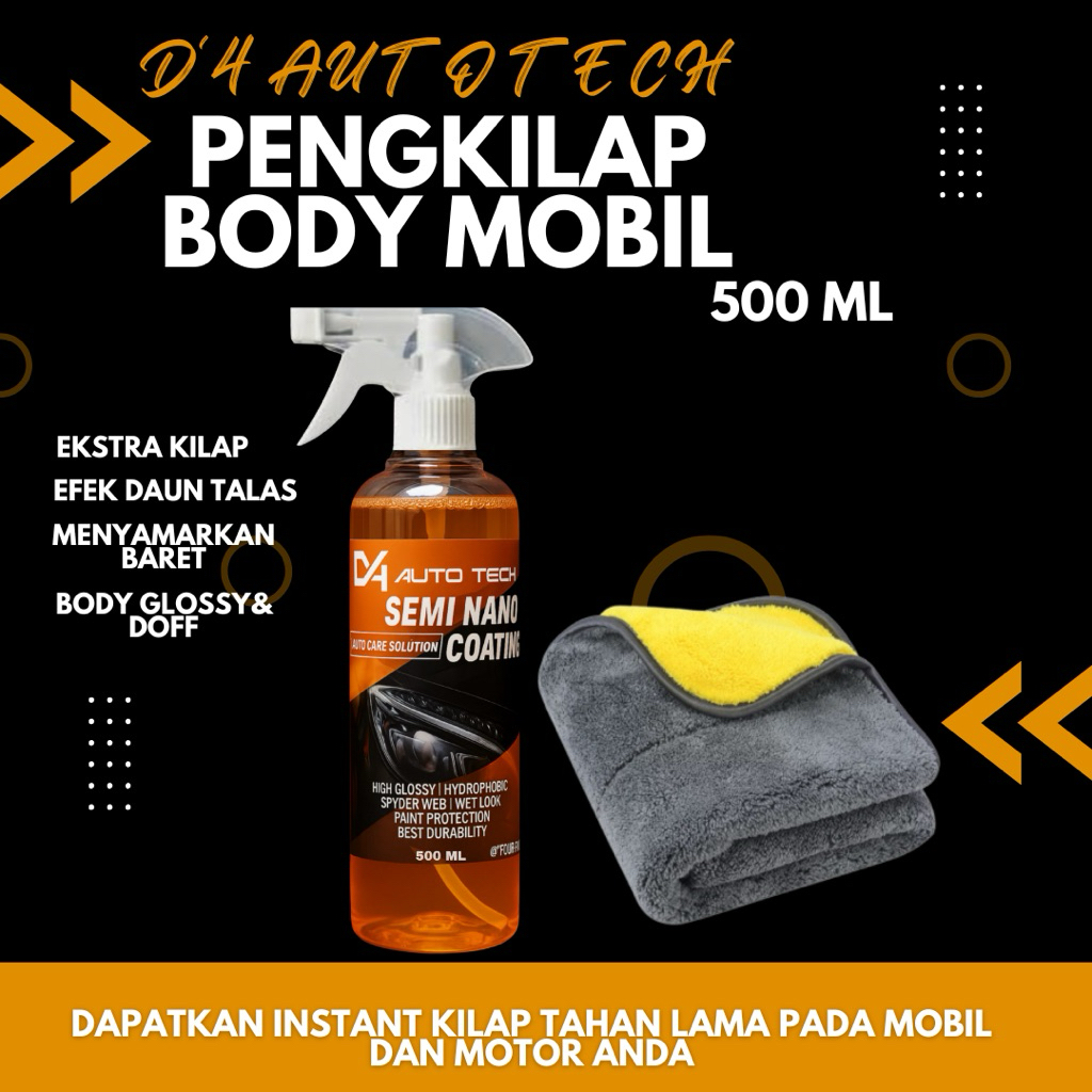 Pengkilap Body Mobil & Motor Semi Nanocoating – Cairan Poles Anti Kusam & Tahan Air