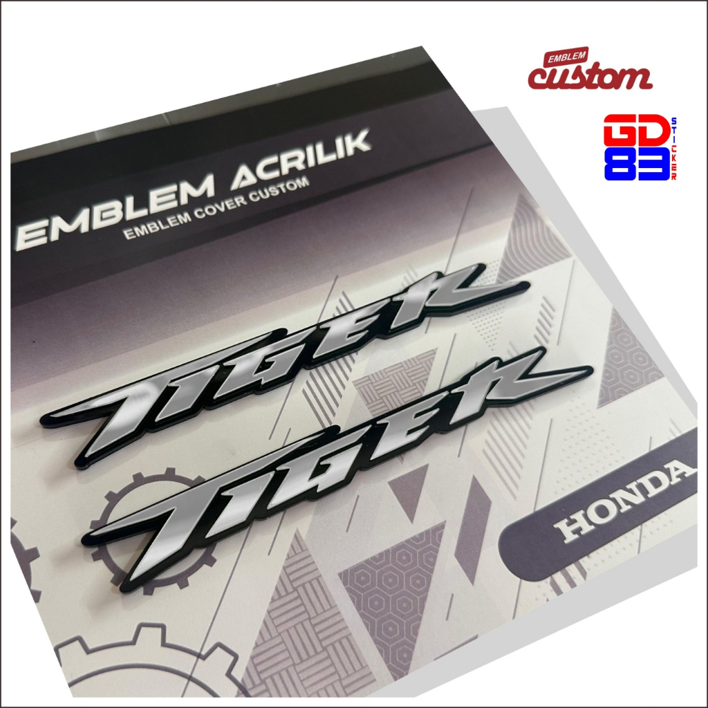Emblem Akrilik Variasi  Honda Tiger Custom 3D - Stiker Logo Motor Variasi Honda Tiger Keren & Tahan 