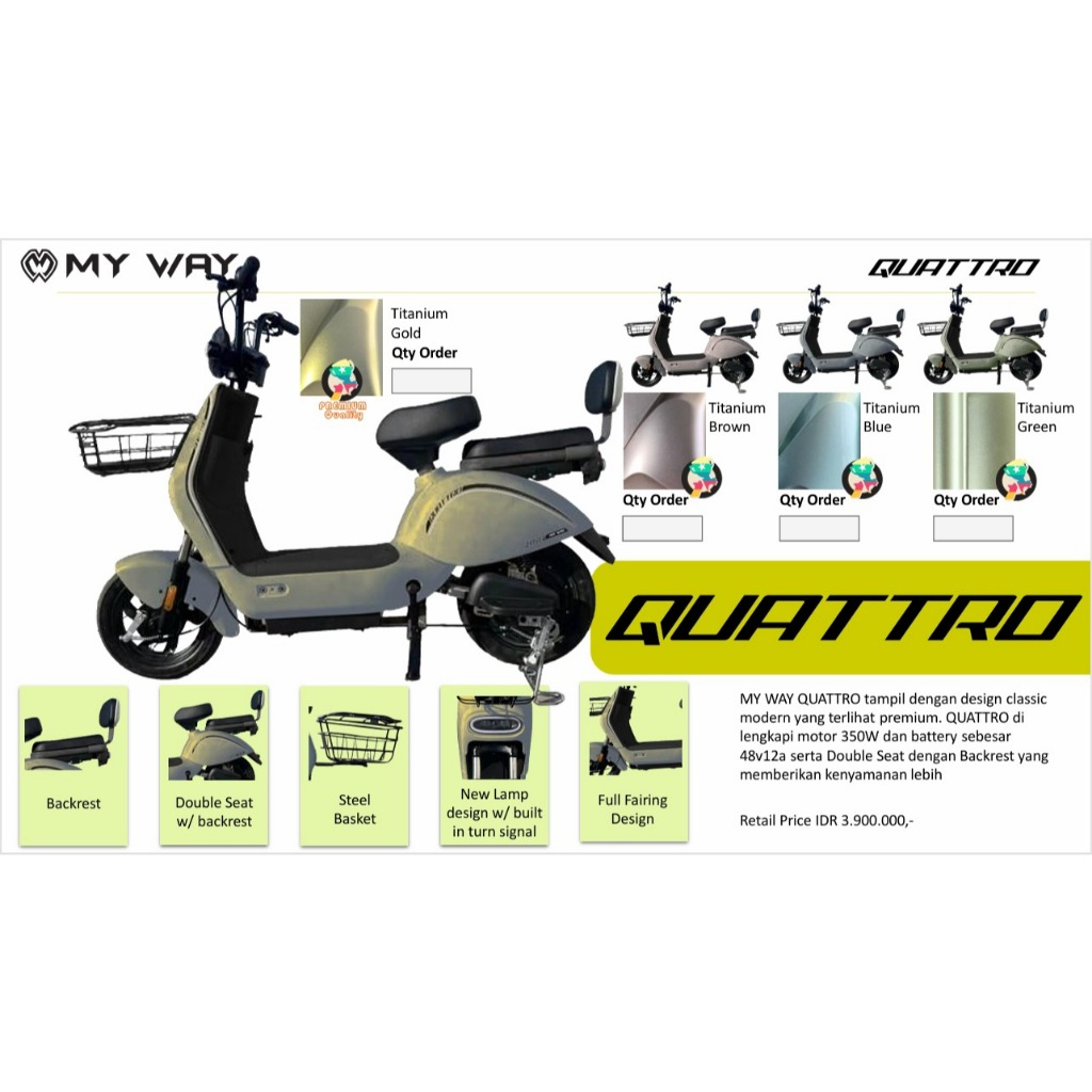 SEPEDA LISTRIK MY WAY QUATTRO NEW