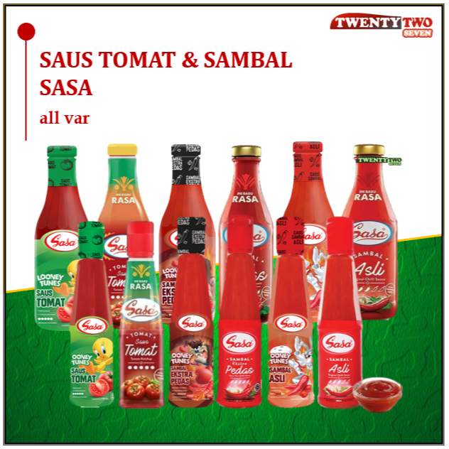 

[6 X]Sasa Sambal Asli 135 ml 340ml Sambal Extra Pedas 135 ml 340ml Saus Tomat 135 ml 340ml