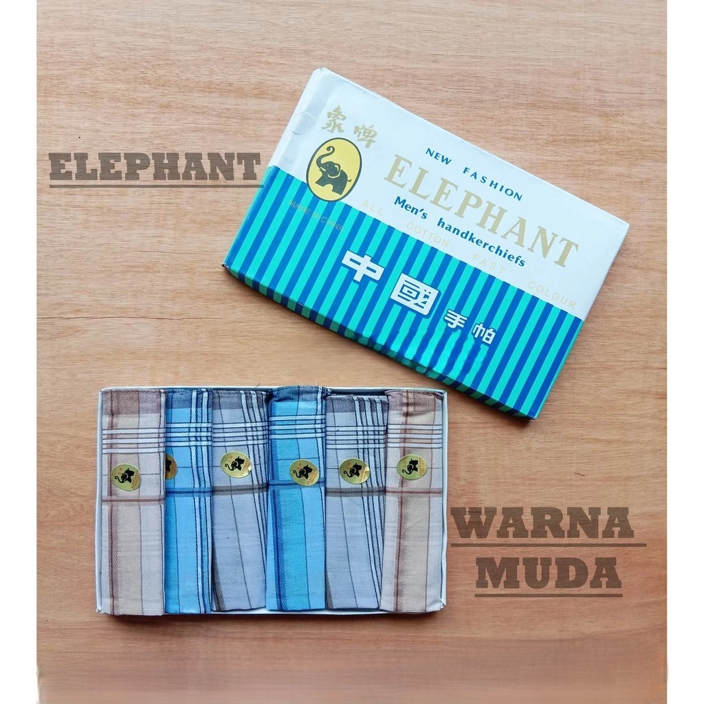 [ isi 6 Pcs ] SAPU TANGAN ELEPHANT | SAPU TANGAN GAJAH | LAP TANGAN / Lap Muka / Sapu Tangan Katun /