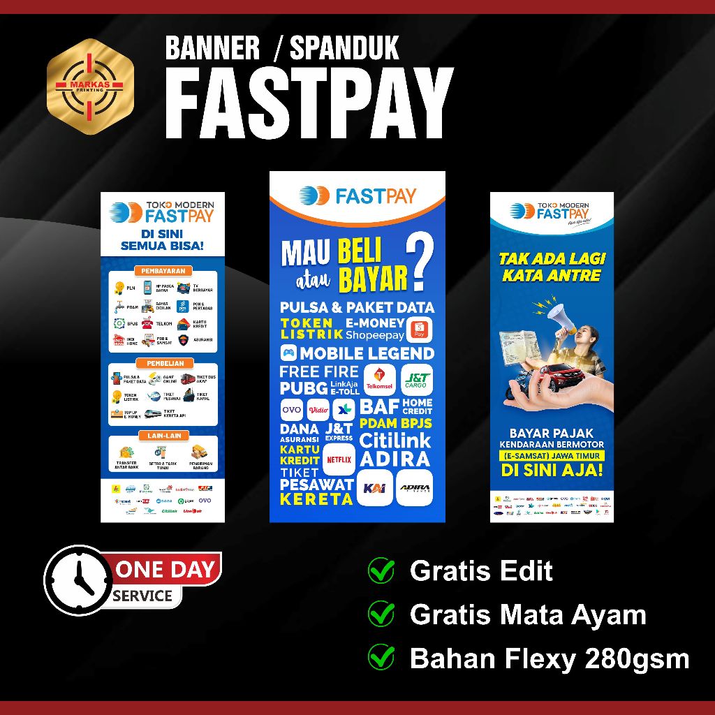 Cetak Banner / Spanduk Fastpay Desain Terbaru