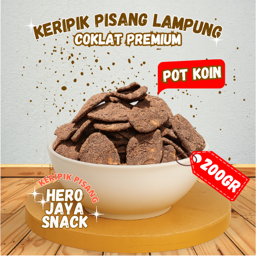 

200gr Potongan Bulat Koin Keripik Pisang Coklat Lampung Pisang Kepok