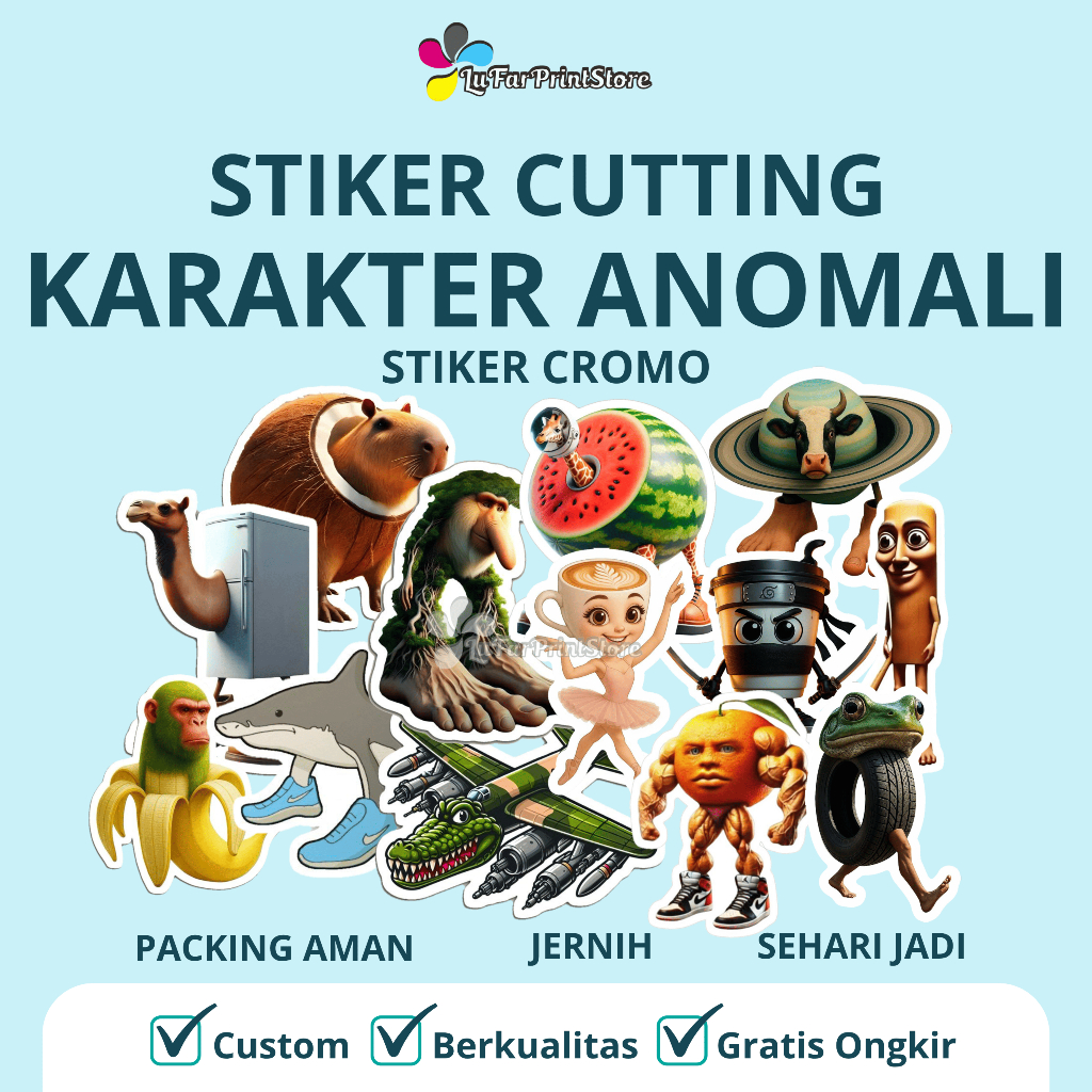 

MURAH STIKER CUTTING ANOMALI (ISI 50 PCS) | STIKER CROMO | STIKER ANOMALI [ SEHARI JADI ]