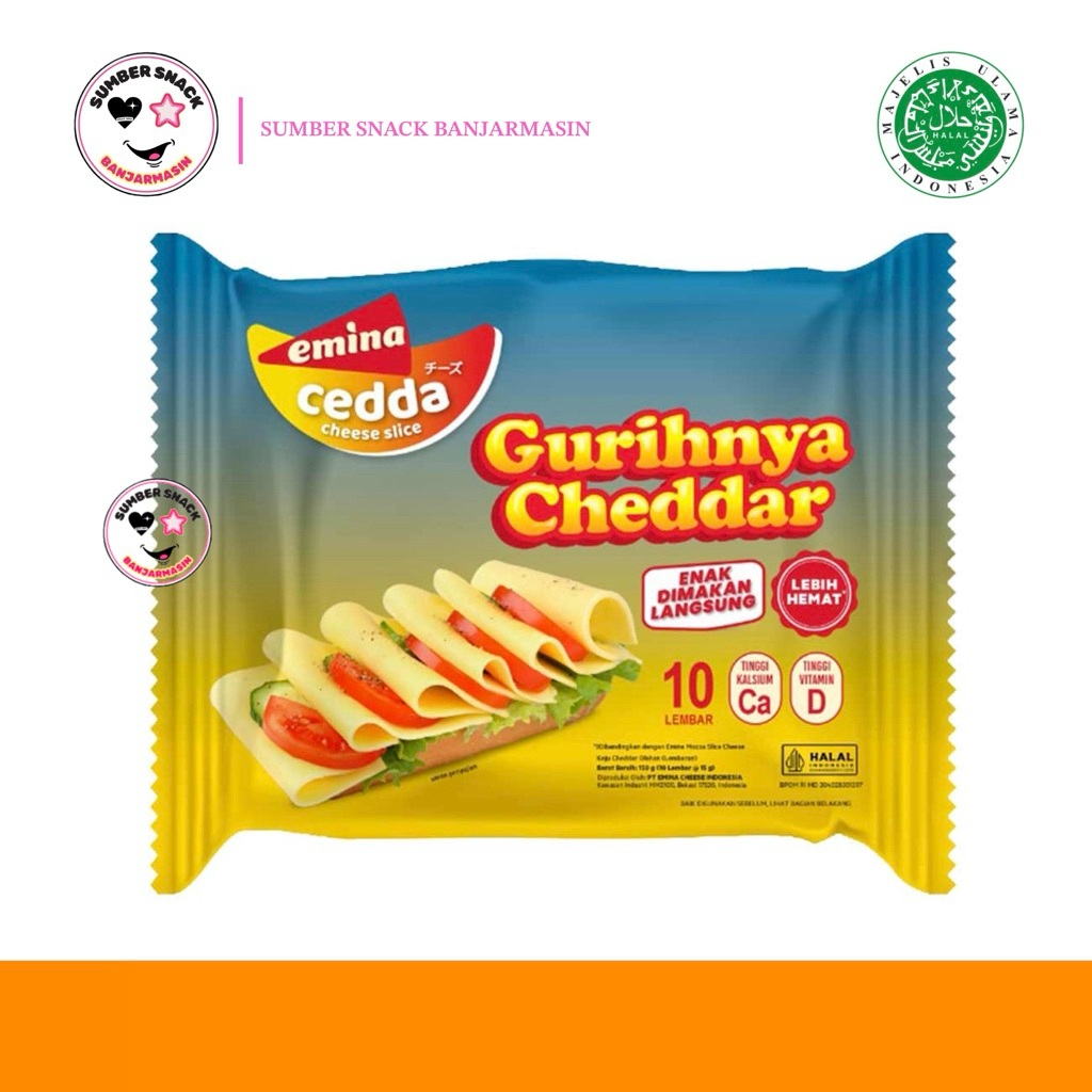 

Emina Cheddar Cheese Slice (Isi 10 Lembar/Pack) (15gx10)