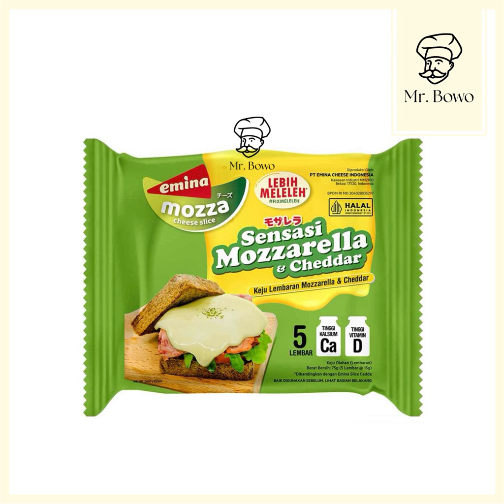 

Emina Mozzarella Cheddar Cheese Slice (2 Ukuran)