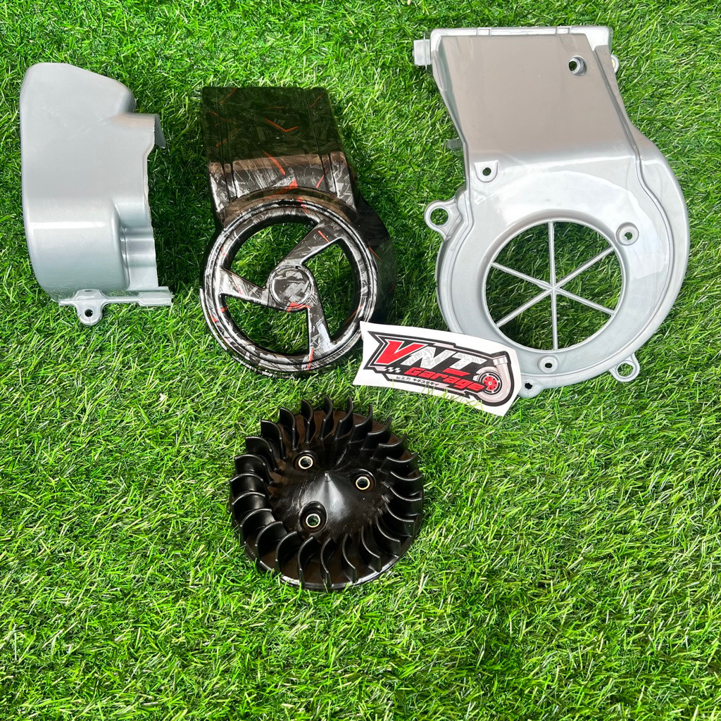 Cover + kipas pendingin COVER MESIN KARBON fizr tutup block kiri fizr KARBON FORGED MERAH