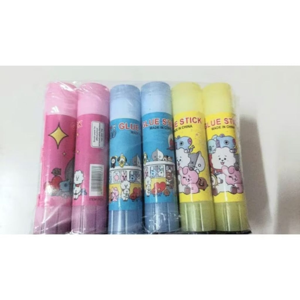 BOX ISI 24] GLUE STICK BT21 8 GRAM FANCY BERKUALITAS / LEM STIK BTS / LEM STIK 8 GRAM