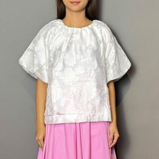 Magnolia Collection Atasan Wanita Lace Blouse Brokat Putih