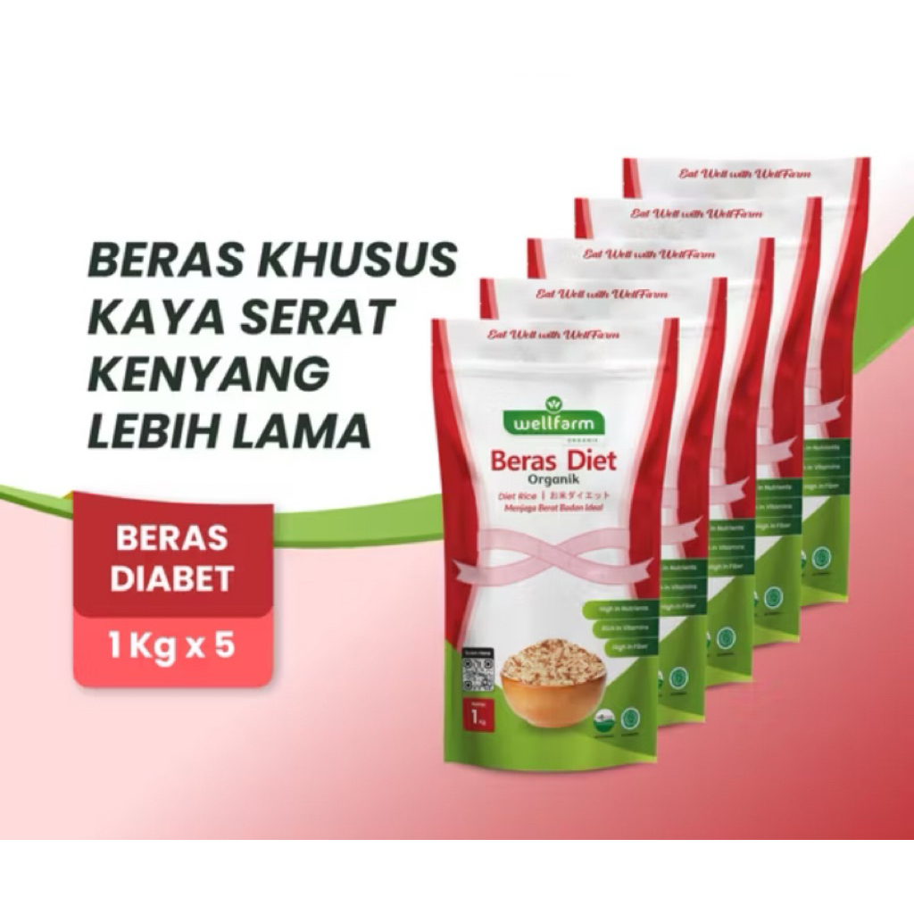 

WellFarm Beras Diet Organik, Paket Bundling Hemat 5Kg