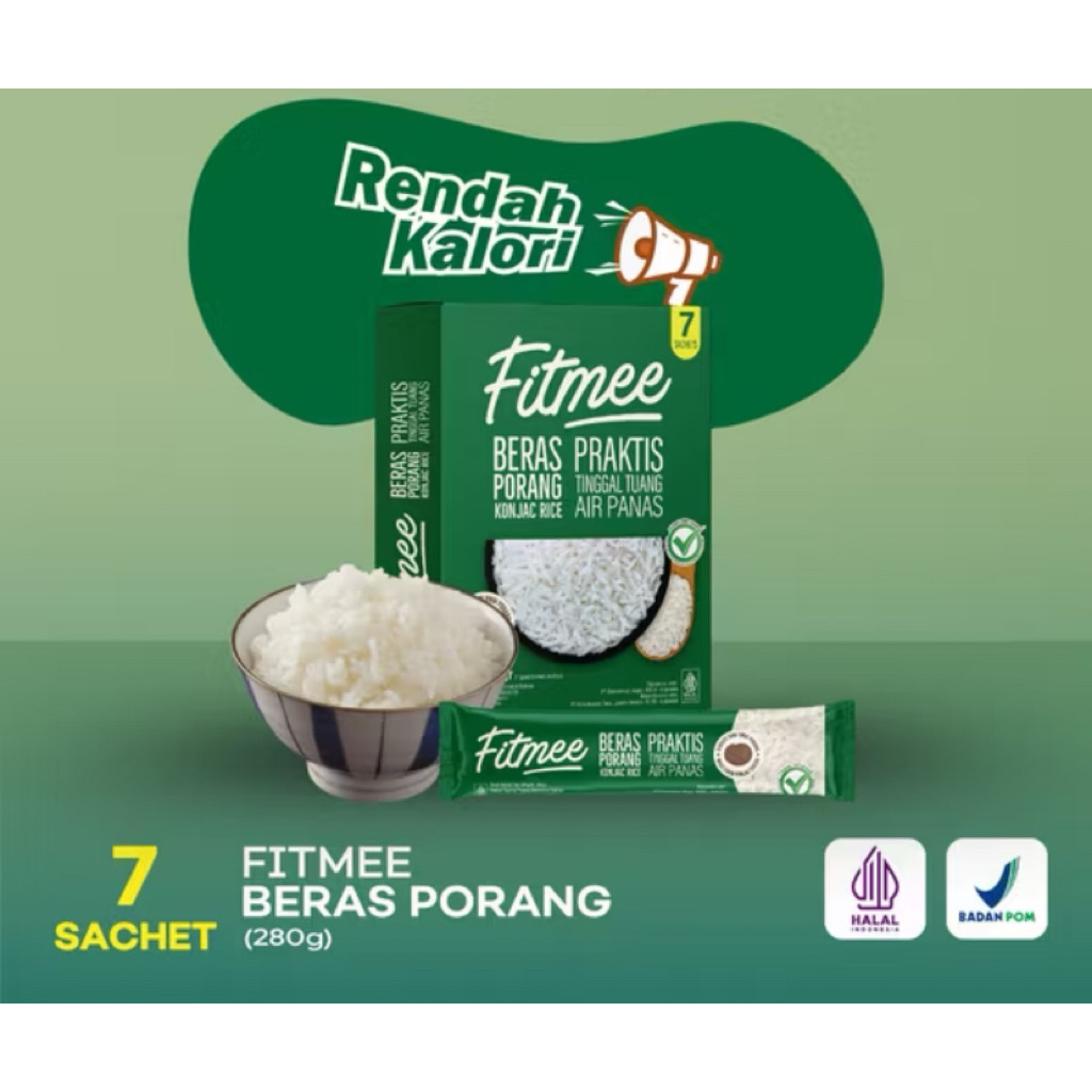 

Fitmee Beras Porang Gluten Free 280 Gr (Isi 7 pcs) - Shirataki / Konjac Rice