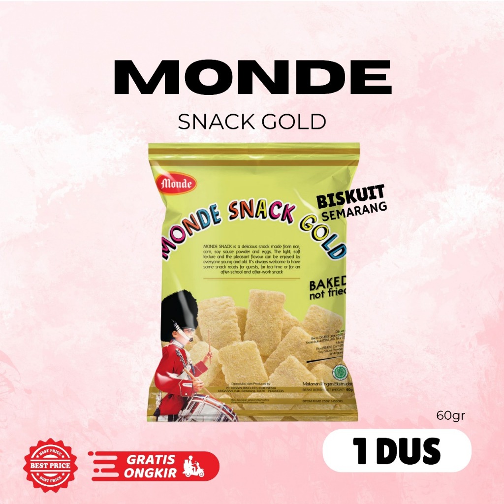 

1 Dus Monde Snack Gold 60gr isi 30pcs BISKUIT SEMARANG