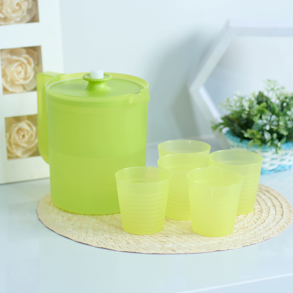 Teko Yeppo Set of 5 Glass Hijau / Teko Plastik / Teko Set / Teko Beranak