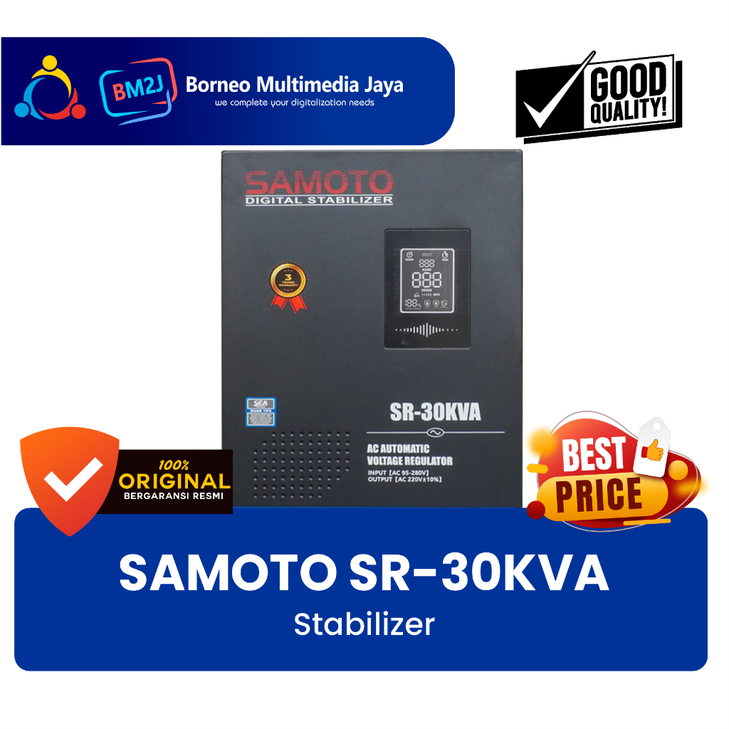 SAMOTO Relay Stabilizer 30KVA AVR Stabiliser 30000VA Relay Controlled Series SR30KVA