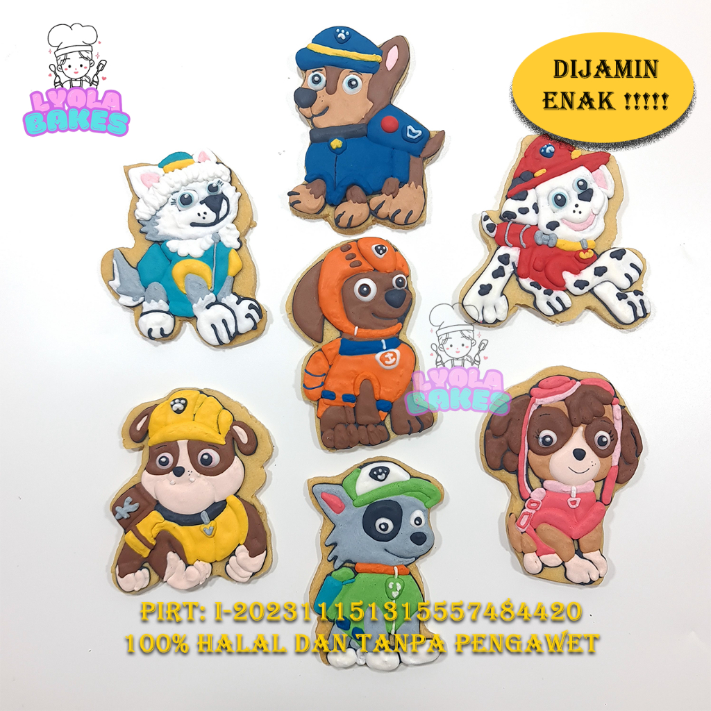

Cookies PAW Patrol isi 7 pcs Kukis Enak fresh dengan bahan berkualitas