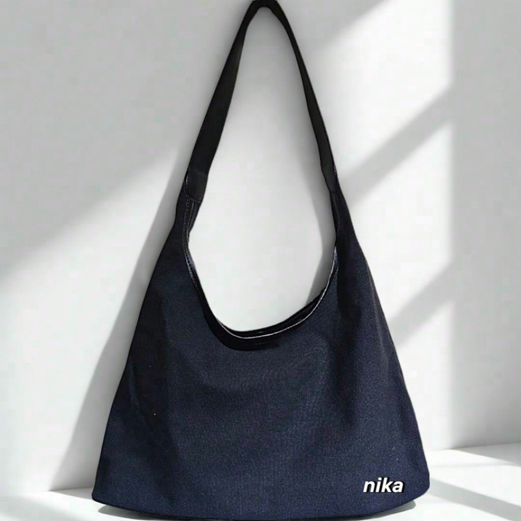 Tas Hobo Wanita Aesthetic Kanvas Polos Tote Bag