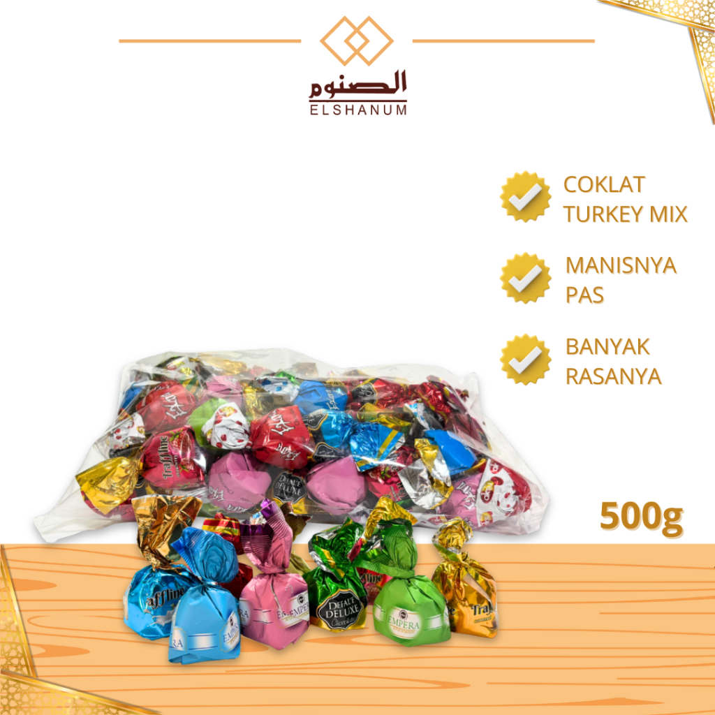 

Coklat Mix Turkey 500 gr / Coklat Turki / Coklat Impor / Coklat Arab / Oleh Oleh Haji