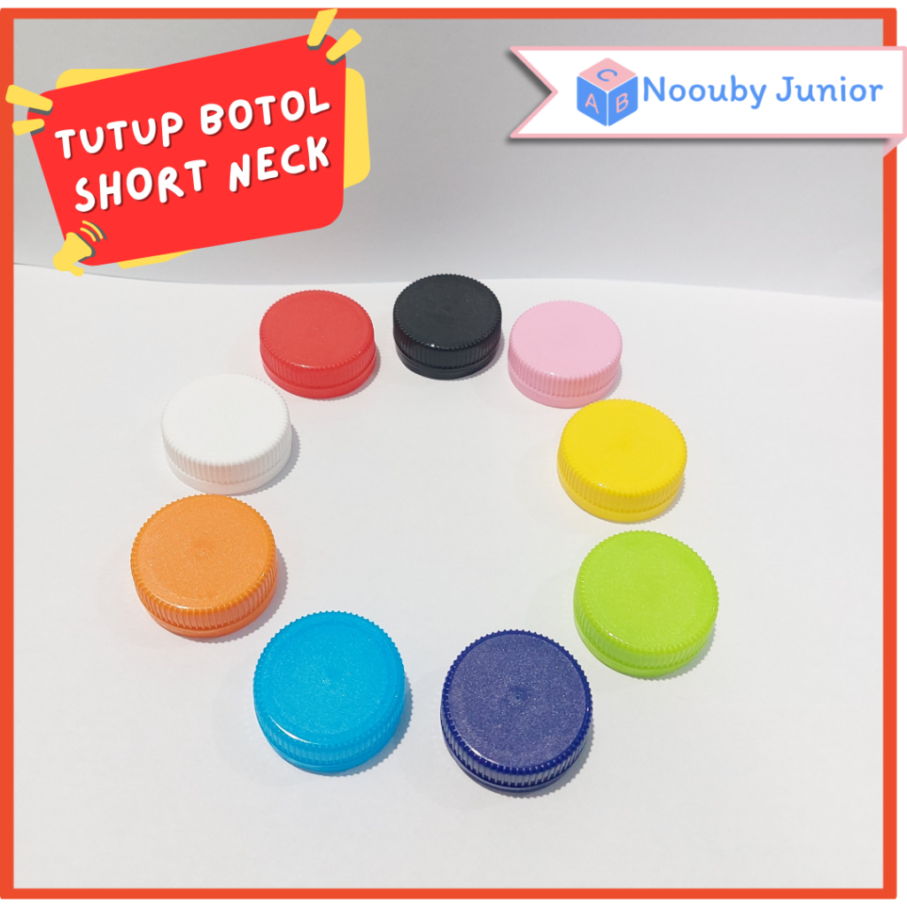 Noouby Tutup Botol Plastik Short Neck Baru Aneka Warna Untuk Sorting Warna Dan Mainan Montessori