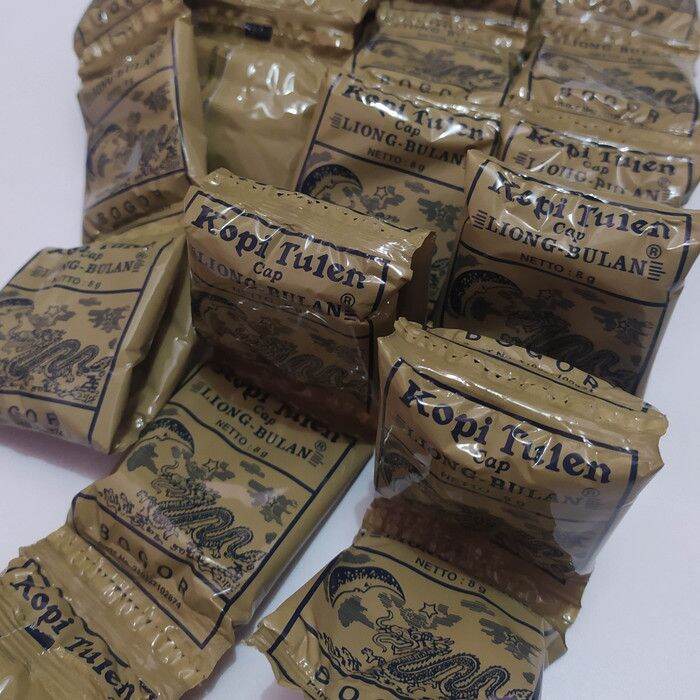 

Kopi Tulen Liong Cap Liong Bulan 1 renceng isi 10 sachet Khas Bogor | Kopi Hitam Liong Bulan Murah Promo