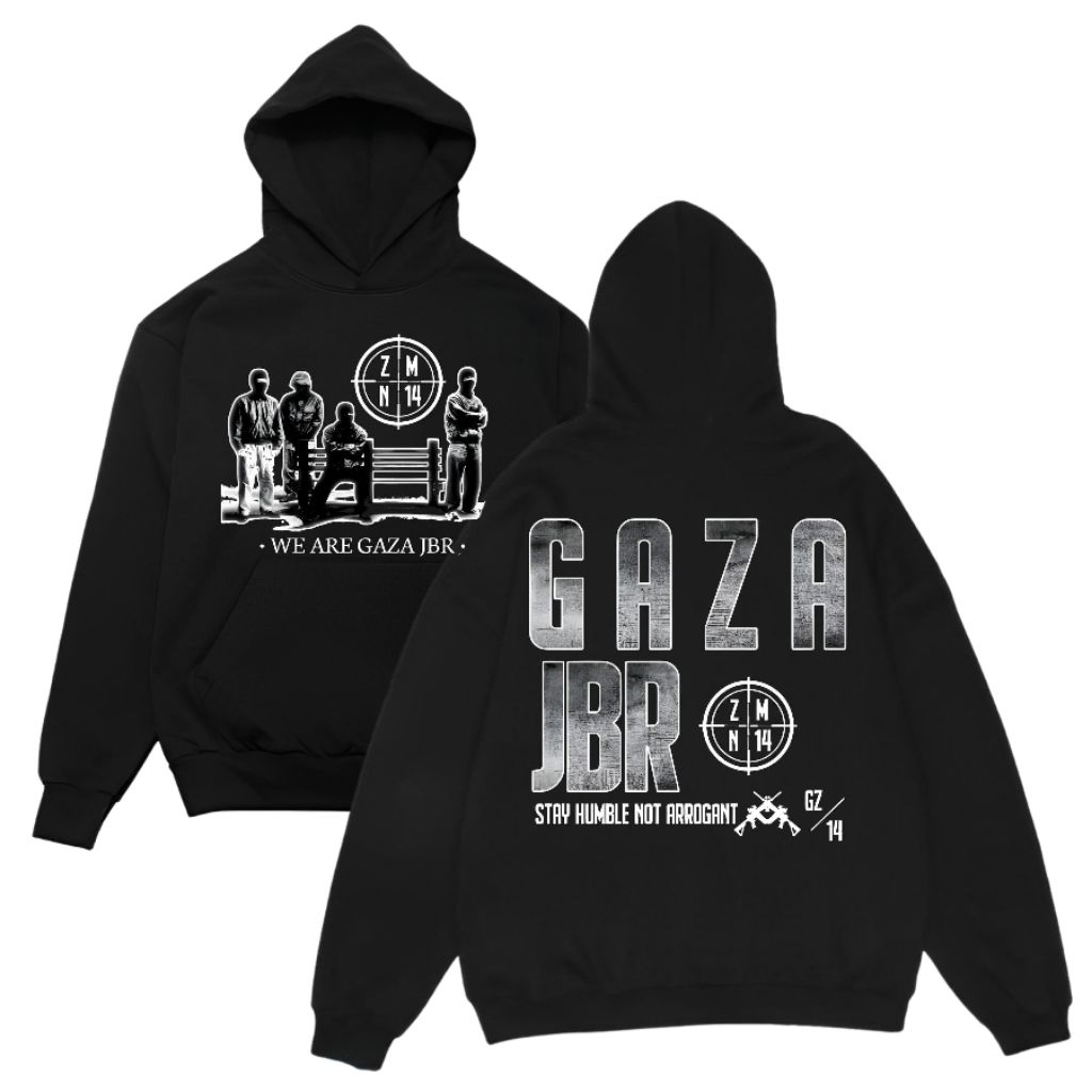 Promo Hoodie Gaza Jember ZMN 14 - Stay Humble Not Arrogant Pria Wanita Bahan Cotton Fleece Tebal Mur