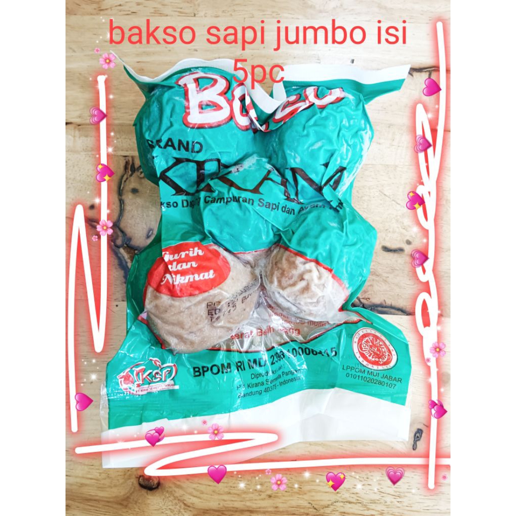 

BAKSO DAGING SAPI JUMBO KIRANA ISI 5PC 300gr